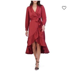 Vince Camuto Wine High-Low Wrap Dress